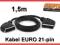 KABEL EURO-EURO 21-pin 1,5m EUROZŁĄCZE SCART DVB-T