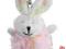 BRELOK puszysty biały różowy zajączek V.HE.258