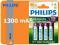 `4 akumulatorki Philips HR6 AA 1300 mAh