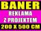 Baner reklamowy 200 x 500 cm + PROJEKT - PROMOCJA!