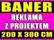 Baner reklamowy 200 x 300 cm + PROJEKT - PROMOCJA!