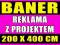 Baner reklamowy 200 x 400 cm + PROJEKT - PROMOCJA!
