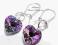 20KOLOR SWAROVSKI SERCE KOLCZYKI SVAROWSKI SREBRO
