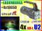 LATARKA LED CREE 4x XM-L U2 +AKCESORIA 4x18650