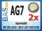 Bateria AG7 _ 395 399 LR926 LR927 LR57 D395  _2szt