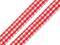 WSTĄŻKA W KRATKĘ - CZERWONA- SZER.10 mm - DŁ.1 m
