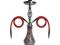 SHISHA CONEY 45CM CZERWONA NA 2 WĘŻE  230159