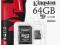 KINGSTON MICRO SD SDCX10/64GB + ADAPTER Wysyłka 24