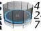 TRAMPOLINA 427 cm Polgar trampoliny siatka batut