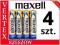 4 SZT BATERIA ALKALICZNA 1,5V MAXELL LR03 AAA