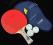 ZESTAW TENIS STOŁOWY: RAKIETKA , POKROWIEC, 3 PIŁE