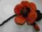 sliczny kwiat pomaranczowy,cudna broszka-filcowany