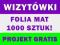 WIZYTÓWKI 1000szt FOLIA MAT 2-STRONNE KOLOR HIT!