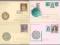 pocztówkowe PIECZĘCIE + DENAR + TALAR 4 sztuki