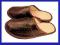 Kapcie Laczki Skórzane Męskie CiemnyBrąz r45/40-46