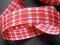 Wstążka czerwono-biała kratka 0,5m/1zł