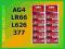 5 x BATERIA AG4-LR66-L626-SR626-377 (TQ)