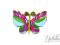 RĘCZNIE MALOWANA DREWNIANA BROSZKA MOTYLEK [2309]
