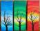 Samotne drzewo OBRAZ RĘCZNIE MALOWANY 20 x 50