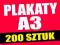 PLAKATY A3 200 sztuk w 24h