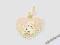 Złoty medalik serduszko aniołek Grawer 333 / 8K