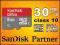 8GB 30MB/s SanDisk ULTRA MICRO SDHC CLASS10 +ADAP