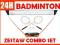 BADMINTON ZESTAW 2 RAKIETKI SIATKA SŁUPKI LOTKI