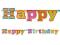 Baner Happy Birthday, 16 x 166cm, 40szt.