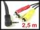 Kabel, redukcja, adapter, Jack 3,5/3xRCA dł. 2,5m