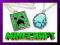 MINECRAFT NASZYJNIK DIAMENT WISIOREK ZŁOTY CREEPER