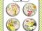 Plakietki ozdobne flair buttons - Kwiaty vintage #