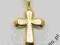ZŁOTY KRZYŻYK PREZENT  KOMUNIA CHRZEST BIAŁE ZŁOTO