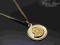 ZŁOTY ŁAŃCUSZEK Z MATKĄ BOSKĄ  DUŻY MEDALION 18 K.