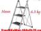 DRABINY drabina Ze stali lakierowanej 150kg 3 stop