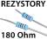 REZYSTORY OPORNIKI 1/4W 180R Ohm 12V LED 100 sztuk