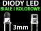 DIODY LED BIAŁE I KOLOROWE 3mm 10 SZTUK dioda
