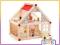 ŚLICZNY DREWNIANY DOMEK DLA LALEK +MEBELKI FIGURKI