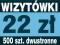 Wizytówki 500 sztuk DWUSTRONNE grube 350g JAKOŚĆ!
