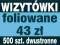 Wizytówki 500 sztuk foliowane DWUSTRONNE folia !!!