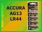 30 x BATERIA ACCURA AG13-LR1154-LR44-SR44-357