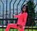 Neonowy dres dresy pink rozowy neon M/L 38 40