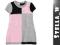 Śliczna SWETERKOWA tuniczka RÓŻ/szary 116 P377