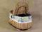 WIKLINOWY KOSZ PIKNIKOWY OBSZYTY Z KORONKĄ WIKLINA