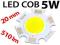 MODUŁ COB 5W DIODA LED 16V 300mA BIAŁA 510lm  20mm