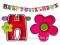 Girlanda Baner happy birthday z kwiatkami - 2,1m