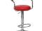 hoker taboret wysoki barowy skóra czerwony+chrom s