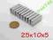 MAGNES NEODYMOWY 25x10x5 PŁYTKOWY NdFeB