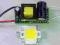 DIODA 10W POWER LED COB 9-12V+ZASILACZ DRIVER Kpl.