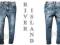 RIVER ISLAND Spodnie RURKI przeszycia JEANS 134