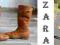 * ZARA *sztybety BOTKI natur SKÓRA * 27 BDB++